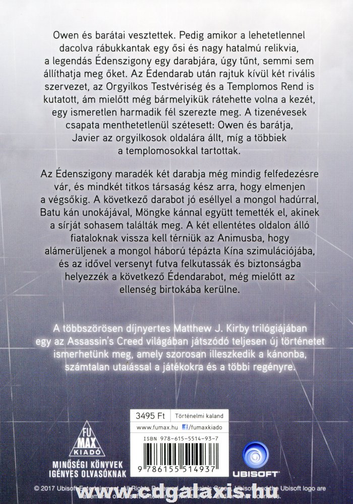 Könyv Assassins Creed: Last Descendants - A kán sírja (M.J. Kirby) hátlap